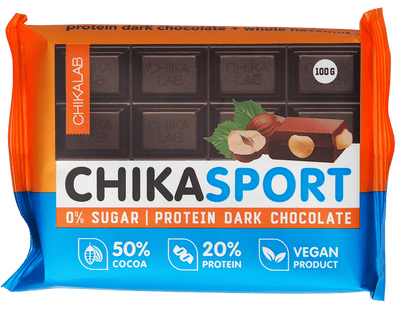 CHIKALAB Chika Sport Dark Protein Chocolate with hazelnuts