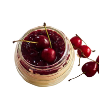 Homemade panna cotta with cherry