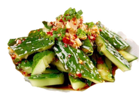 Homemade lightly salted smashed cucumbers