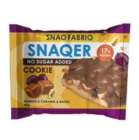 SNAQER Protein Cookie with Carmel, Peanuts and Raisins