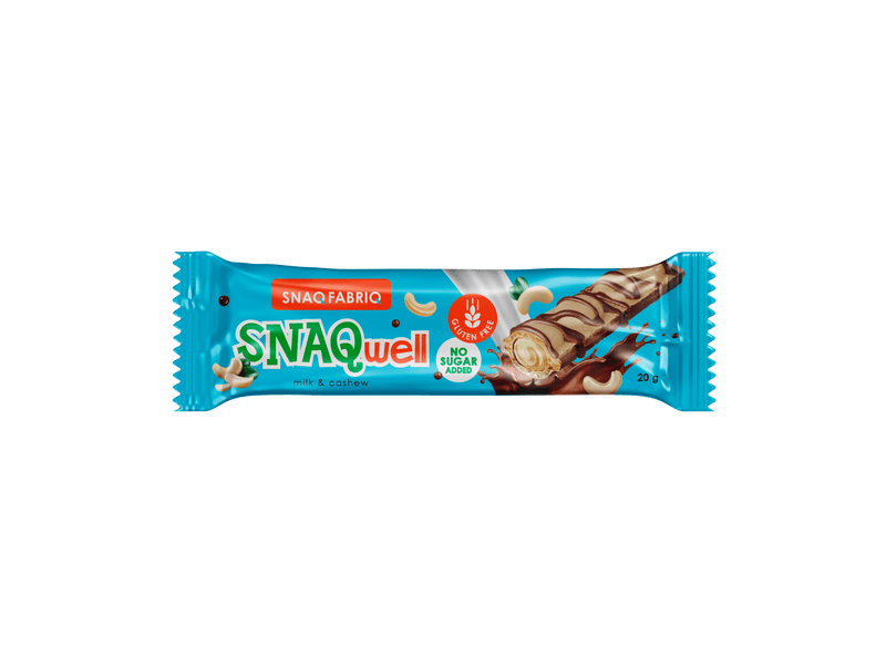 SNAQ FABRIQ Chocolate milk cashew bars (waffles) without sugar Snaq well