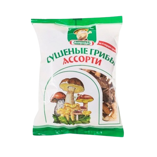 Dried mushrooms "Assorted Dried "(White,Aspen,Chanterelles), Eco product