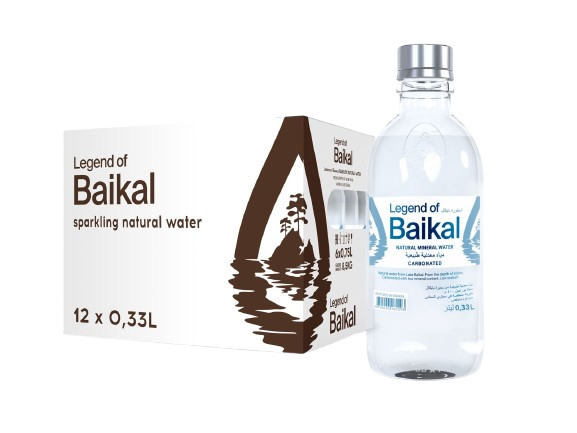 Bottled natural mineral water "Legend of Baikal" CARBONATED 12x330ml