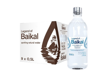 Bottled natural mineral water "Legend of Baikal" CARBONATED 9x500ml