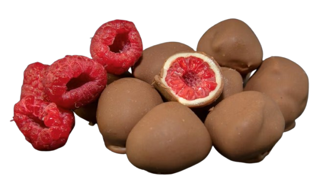 Raspberry in white & milk chocolate