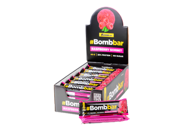 BOMBBAR Glazed bar  Raspberry sorbet 12 pcs