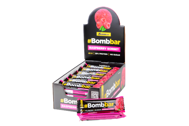 BOMBBAR Glazed bar  Raspberry sorbet 12 pcs