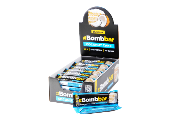 BOMBBAR Glazed bar Coconut cake 12 pcs