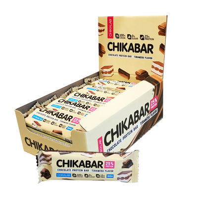 CHIKALAB Chocolate covered protein bar with filling TIRAMISU 12 pcs