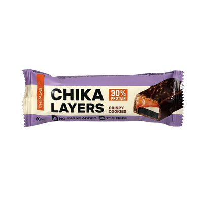 CHIKALAB Chocolate covered protein bar with filling  Crispy Cookies With Double Chocolate