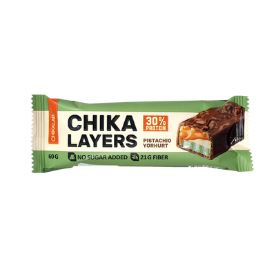 CHIKALAB Chocolate covered protein bar with filling Pistachio Yoghurt