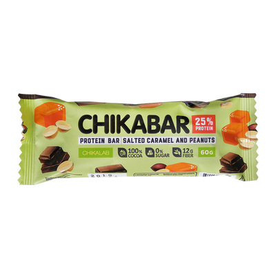 CHIKALAB Chocolate covered protein bar with filling  Salted Caramel With Peanuts