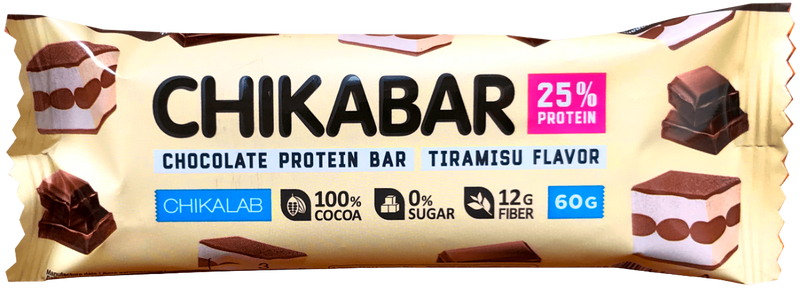 CHIKALAB Chocolate covered protein bar with filling TIRAMISU