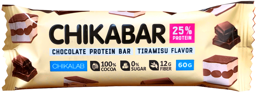 CHIKALAB Chocolate covered protein bar with filling TIRAMISU 60g