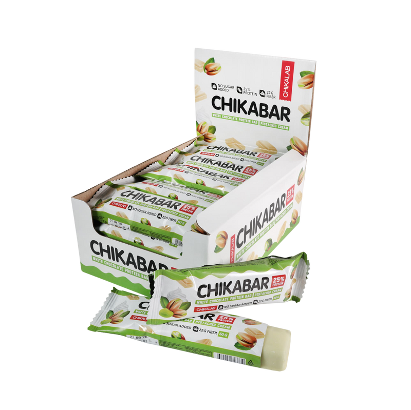 CHIKALAB Chocolate covered protein bar with filling  PISTACHIO CREAM 12 pcs