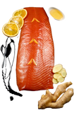 king salmon Orange and honey, cold-smoked ginger 250g